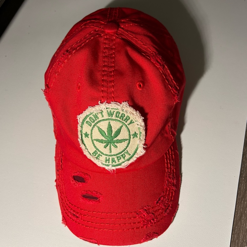 KBETHOS-Don’t worry be happy 420 dad hat brand new 🔥 Red, Green
